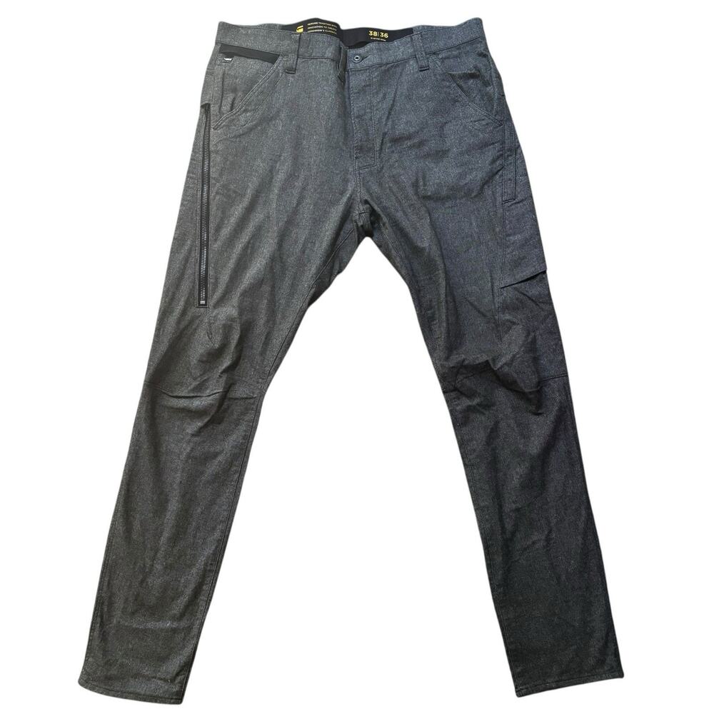G-Star RAW Citishield 3D Cargo Slim Tapered Gray Jeans Zip Detail 38x34